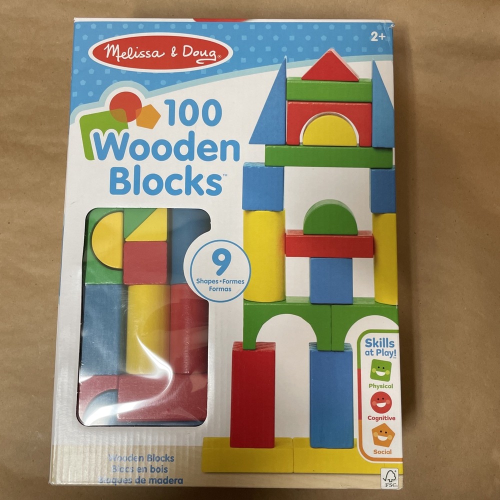 Melissa & Doug Toy Wooden Building Blocks - 100pc